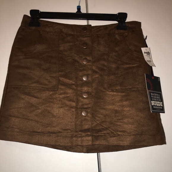 Charlotte Russe Dresses & Skirts - Machine washable suede mini button skirt